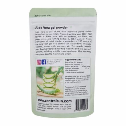 Külmkuivatatud aloe vera geeli pulber Centralsun 2