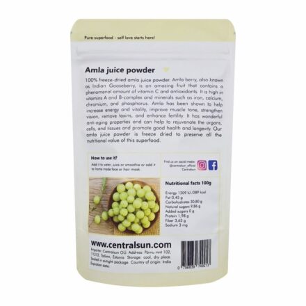 Gefriergetrocknetes Amlasaftpulver | Centralsun back