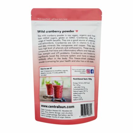 Bio Gefriergetrocknetes Cranberry-Pulver back