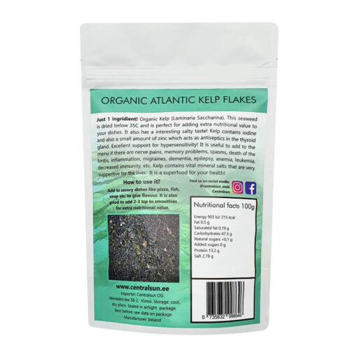 Organic Dried Atlantic Kelp Flakes Centralsun
