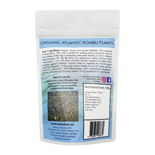 Organic Dried Atlantic Kombu Flakes Centralsun