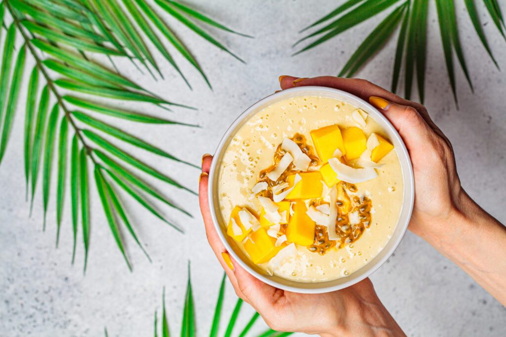 Tropical Mango And Coconut Smoothie Bowl 