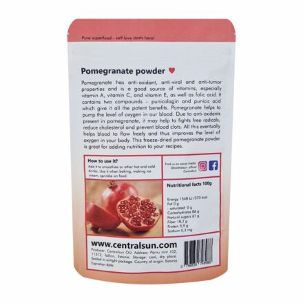 Gefriergetrocknetes Granatapfelpulver | Centralsun back