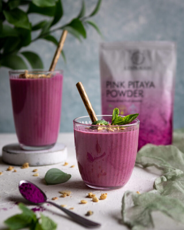 hindbær smoothie pitaya pulver centralsun