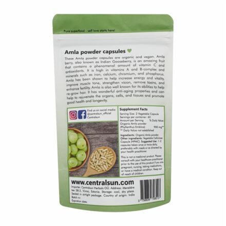 Bio Amla Pulver Kapseln | Centralsun back