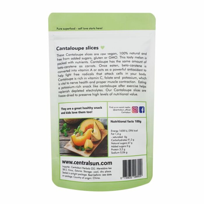 Freeze-Dried Cantaloupe Slices 33g Centralsun