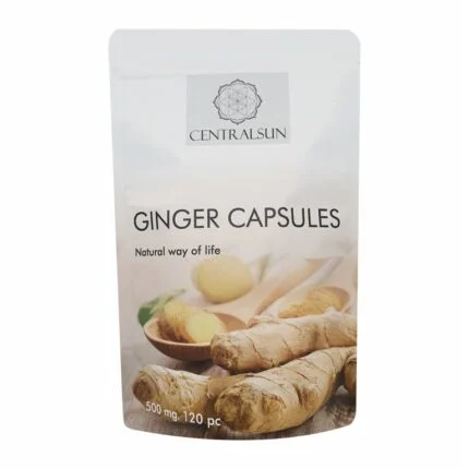 Ginger powder capsules centralsun back