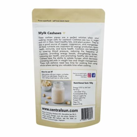 Bio Cashewbruch 400g – Centralsun front back