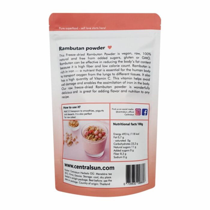 Freeze-Dried Rambutan Powder 300g Centralsun