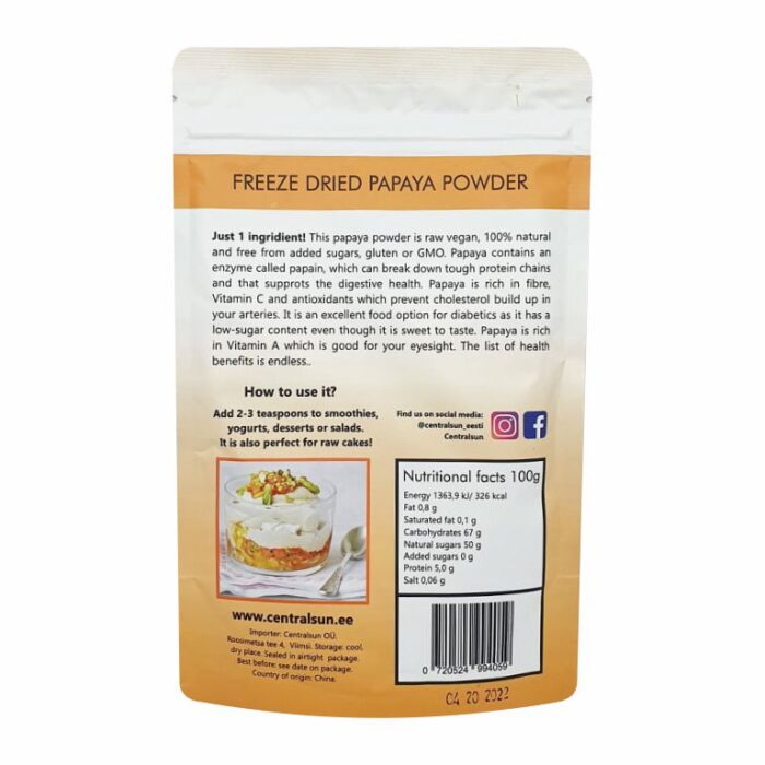 Freeze-Dried Papaya Powder Centralsun