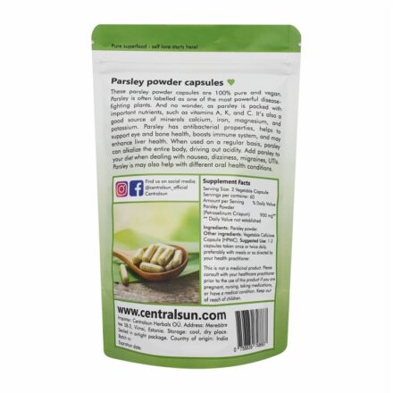 Petersilienpulver Kapseln 500 mg – 120 Stück | Centralsun back