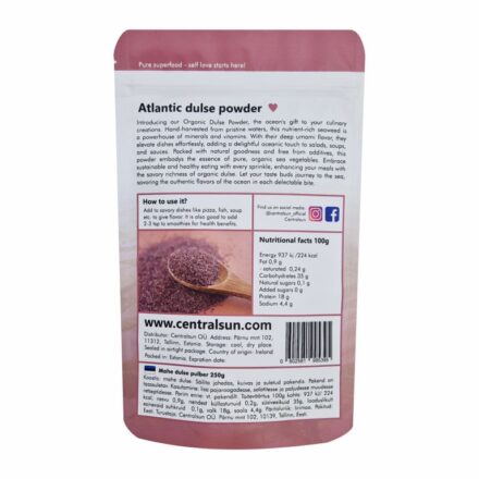 Bio Dulse Pulver 250g Centralsun back