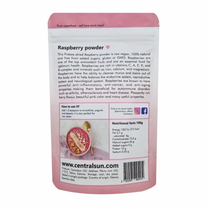 Raspberry powder back