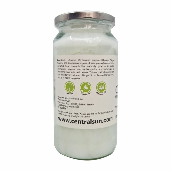 Organic cold-pressed coconut oil Centralsun