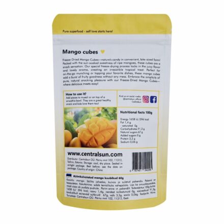 Freeze-dried mango cubes Centralsun 2