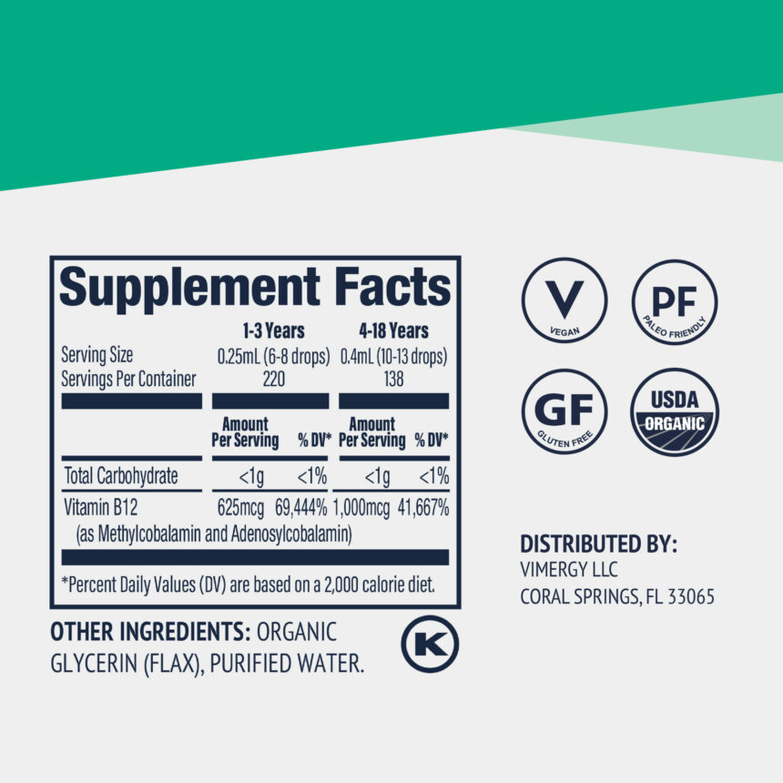 Vimergy Vitamin B-12 55ml - KIDS