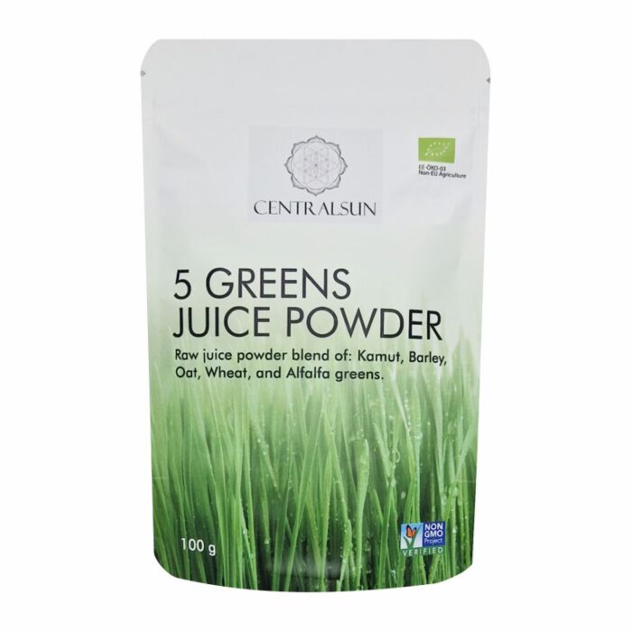 5 greens juice powder Centralsun front