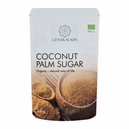 Organic coconut palm sugar front