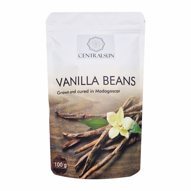 Pompona Vanilla Beans 100g – Madagascar | Centralsun front Pompona Vanilla Beans 100g – Madagascar | Centralsun front