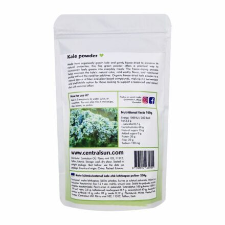 Organic Freeze-Dried Kale Powder | Centralsun back