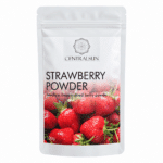 Freeze-dried strawberry powder, seedless, 100 g pack, front view